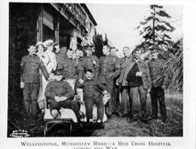 Convalescing Soldiers and Staff at The Red Cross Voluntary Aid Detachment Hospital, Wellingtonia, 113 Mundesley Road, North Walsham