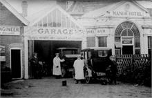 Frank Mann's Garage at Mundesley, next to the Manor Hotel.