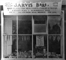 Jarvis Bros, Fishmongers, 2 Market Place, North Walsham. After C.Mace, photographer (1947)