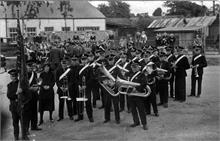 North Walsham Salvation Army Band assembling in the Town Station's Railway Yard on November 11th