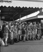 Scouts at North Walsham Main Station