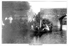 Steam Boat at Swafield Bridge on the North Walsham-Dilham Canal.. Ling collection