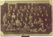 Thelma London at Enfield Road Infants' School in 1930. Thelma is in the third row, second from the left