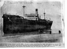 Walcott Beach, 1940. The wreck of the Latvian ship, 
