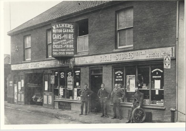 Photograph. Albert Walker's Garage (North Walsham Archive).