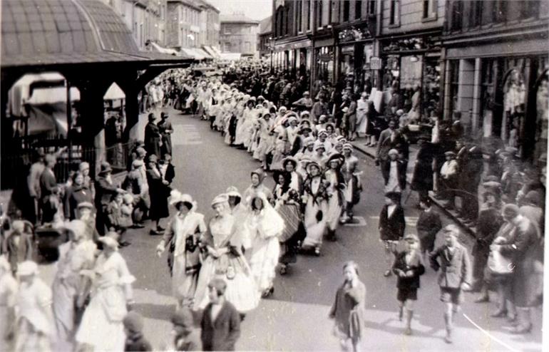 Photograph. August Fair North Walsham Market Place. (North Walsham Archive).