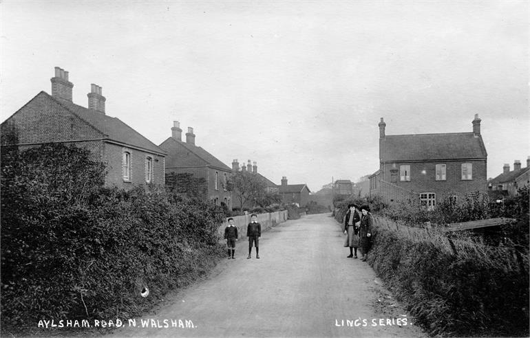 Photograph. Aylsham Road around 1900. (North Walsham Archive).