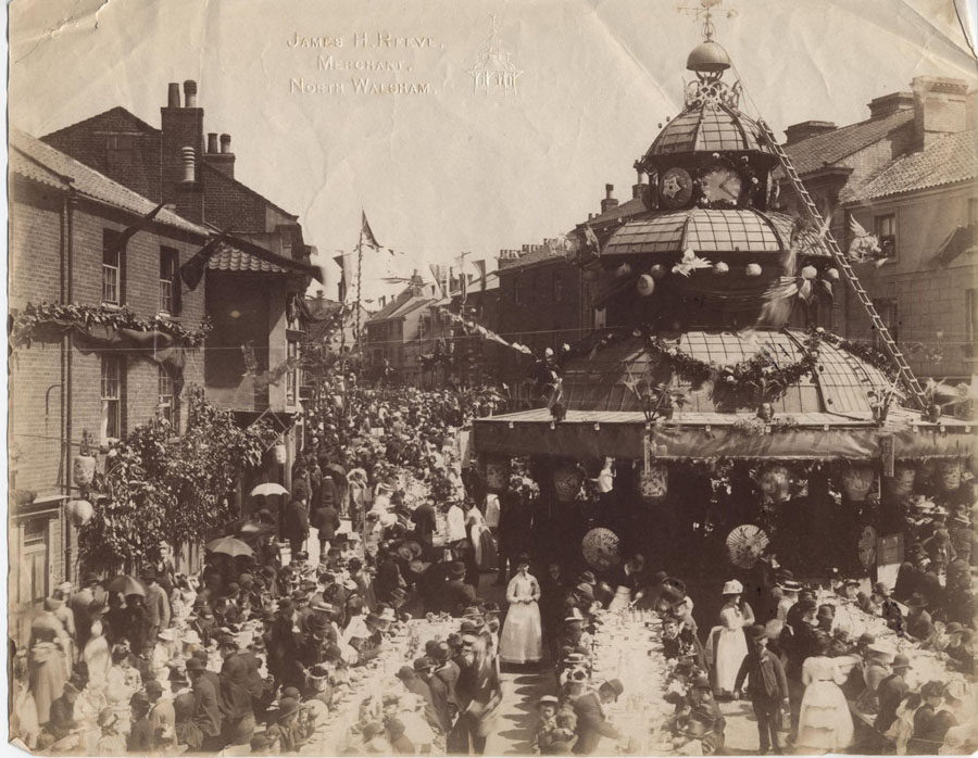 Celebrations for the Golden Jubilee of Queen Victoria in 1887. (North Walsham Archive) Photograph. Celebrations for the Golden Jubilee of Queen Victoria in 1887. (North Walsham Archive).