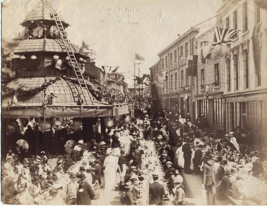 Photograph. Celebrations for the Golden Jubilee of Queen Victoria in 1887. (North Walsham Archive).