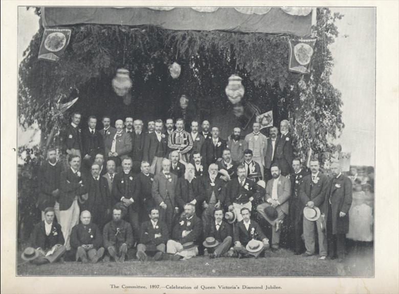 Photograph. The Committee for the celebration of Queen Victoria's Diamond Jubilee 1897. (North Walsham Archive).