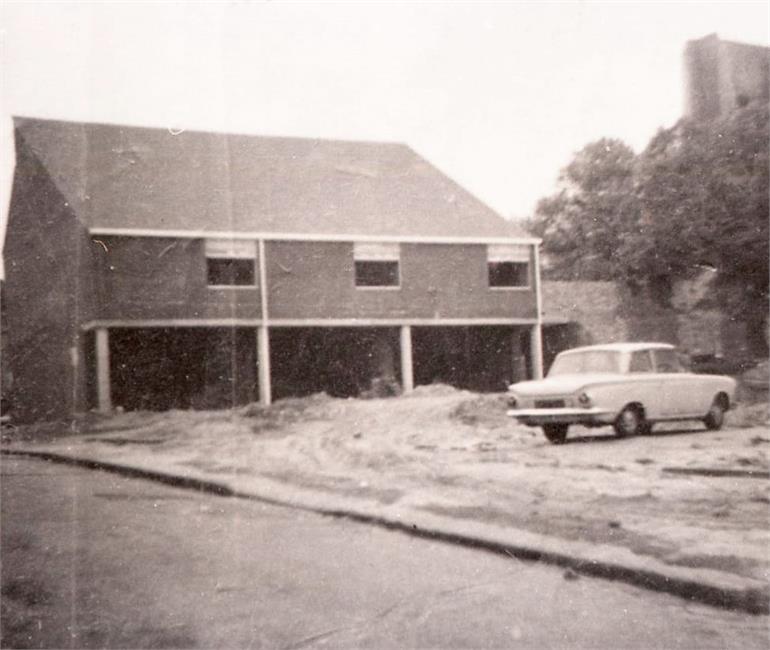 Photograph. Construction of St Nicholas' Court (North Walsham Archive).
