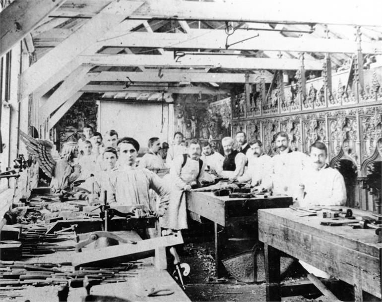 Photograph. The Carpenters' Workshop, Cornish and Gaymer. (North Walsham Archive).