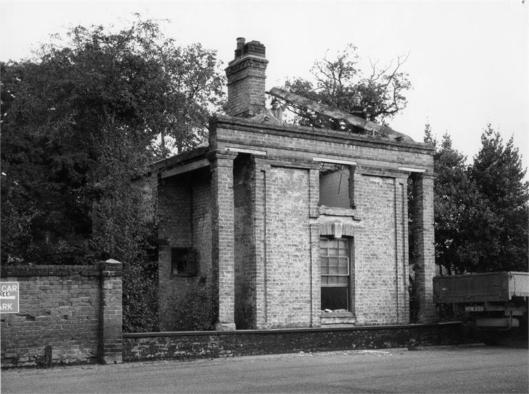 Photograph. Demolition of The Oaks Lodge - 1960 (North Walsham Archive).