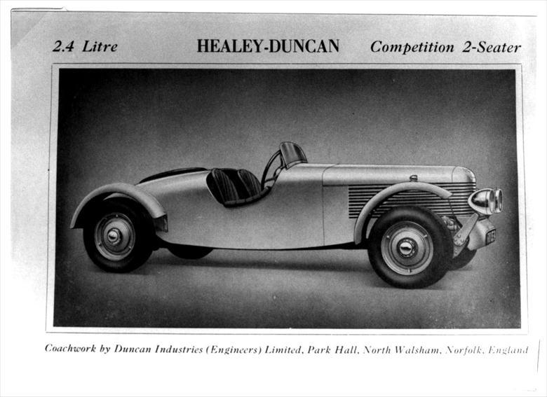 Duncan Industries (Engineers) Ltd. The Duncan Healey "Drone", a competition 2-seater. (North Walsham Archive) Photograph. Duncan Industries (Engineers) Ltd. The Duncan Healey "Drone", a competition 2-seater. (North Walsham Archive).