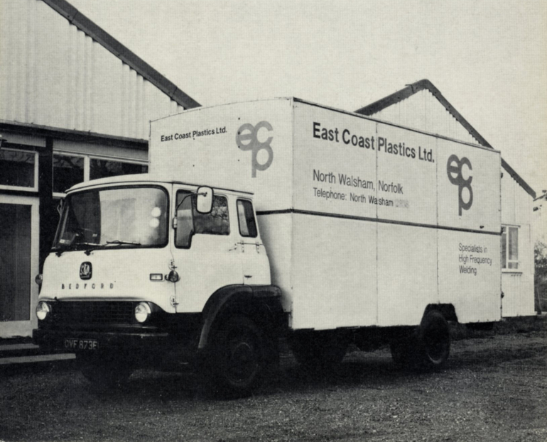 Photograph. East Coast Plastics truck (North Walsham Archive).