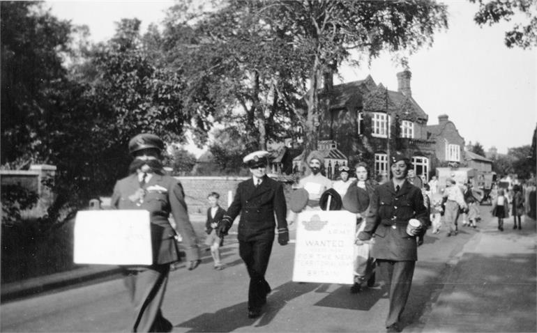 Photograph. Grammar School Road Procession in the 1940s (North Walsham Archive).