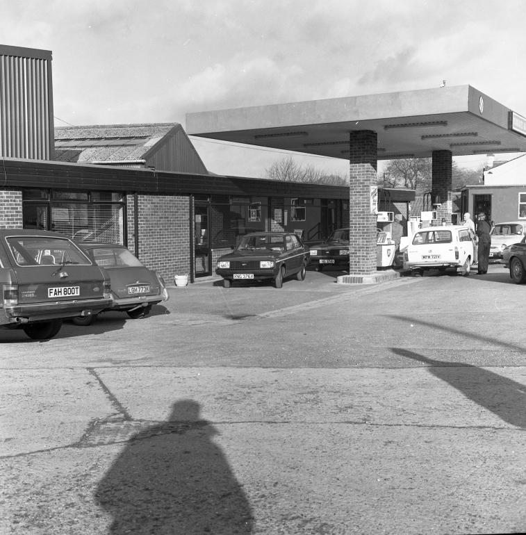 Photograph. Hannant's Garage, Bacton Road, North Walsham (North Walsham Archive).