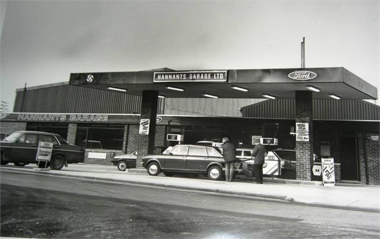 Photograph. Hannants Garage, Bacton Road. (North Walsham Archive).