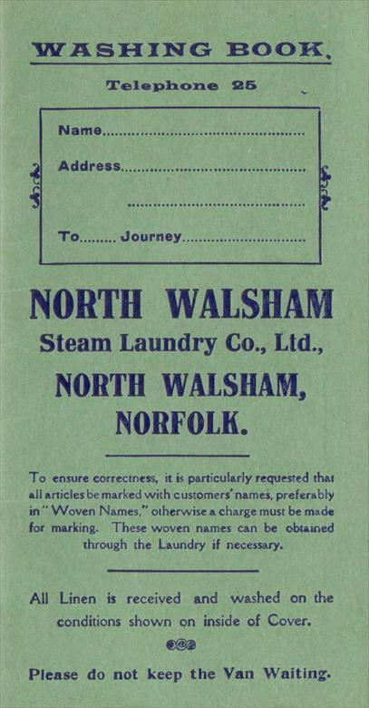 Photograph. Laundry Book of the North Walsham Steam Laundry in Laundry Loke. (North Walsham Archive).