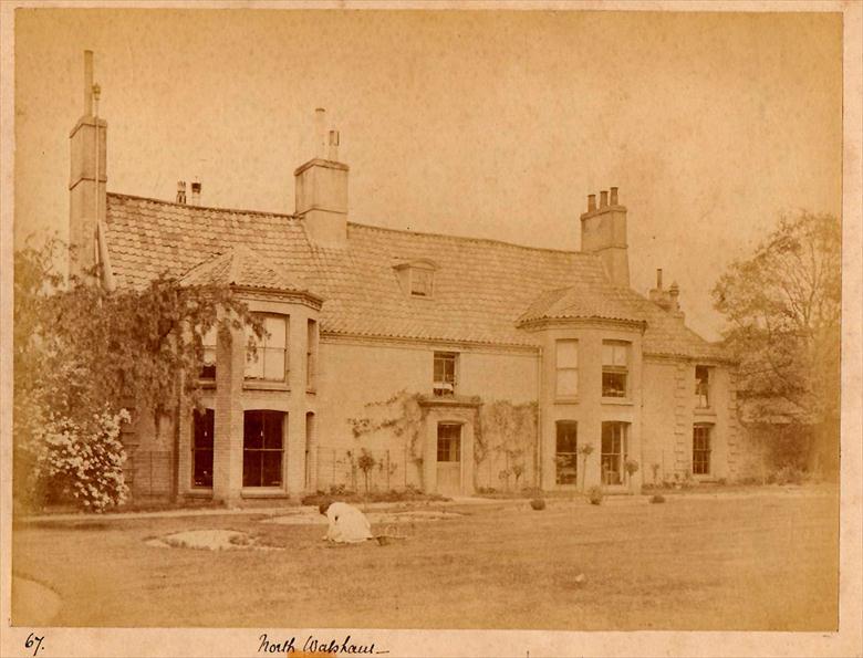Photograph. "Lower House", Mundesley Road. Between 1914-1919 it was a Red Cross Voluntary Aid Hospital. Since demolished, & now Greenway Close. (North Walsham Archive).