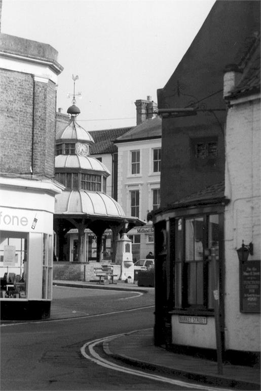 Photograph. Market Street and Market Cross (North Walsham Archive).