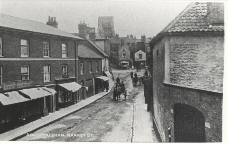 Market Street, North Walsham. (North Walsham Archive) Photograph. Market Street, North Walsham. (North Walsham Archive).