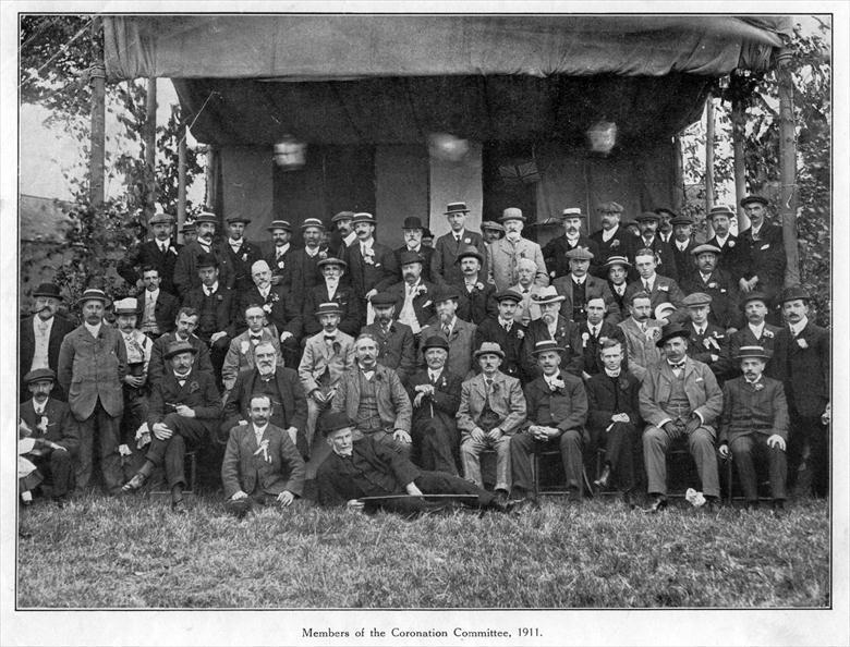 Photograph. Members of the Coronation Committee, May 1911 (North Walsham Archive).