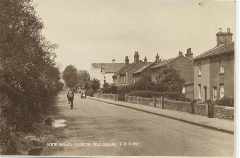 Photograph. New Road North Walsham 1930's or early 40's? (North Walsham Archive).