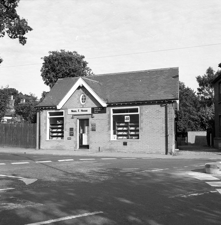 Photograph. Nigel Hedge's Estate Agents Office at No.29 Grammar School Road. By 1978, Nigel's office was at 29b Market place. (North Walsham Archive).