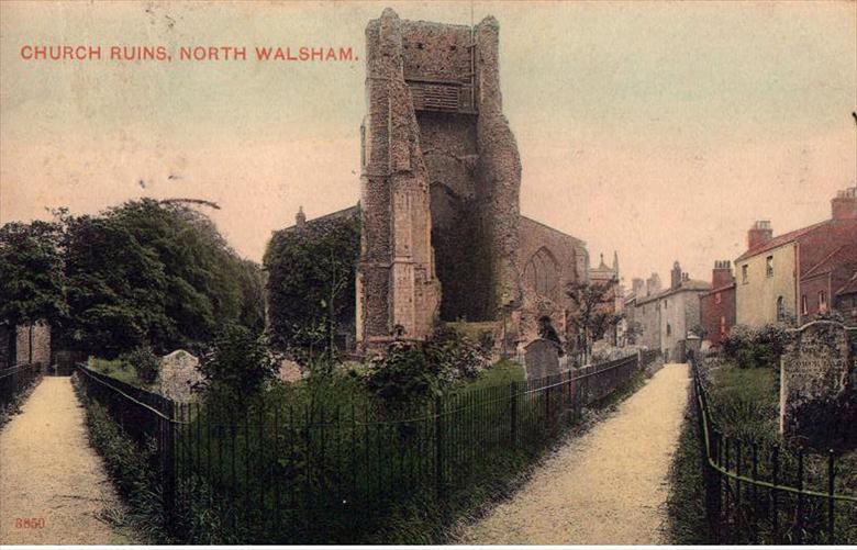 Photograph. North Walsham Churchyard, looking east (North Walsham Archive).