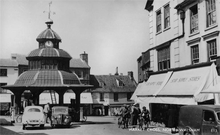Photograph. North Walsham Market Cross in 1950s (North Walsham Archive).
