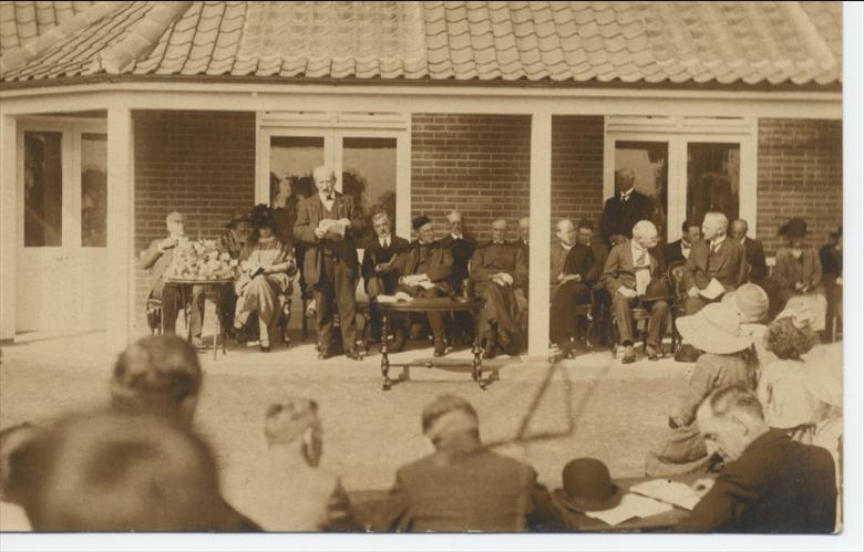 Photograph. Opening the Cottage Hospital as a memorial of the Great War (North Walsham Archive).