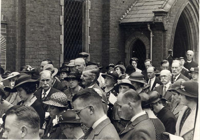Photograph. Opening of the new Methodist Church Hall in Grammar School Road (North Walsham Archive).