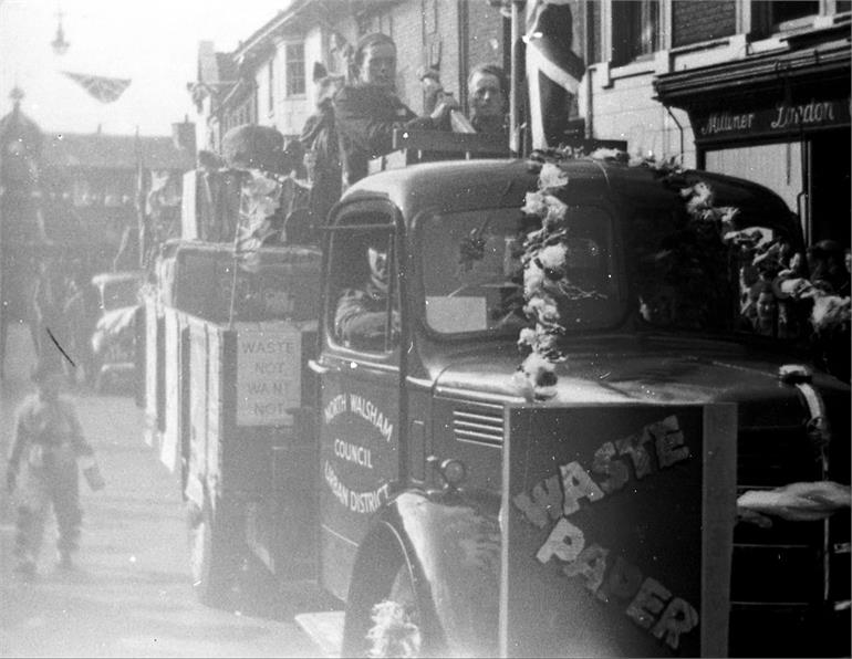Photograph. Procession in North Walsham Market Place (North Walsham Archive).