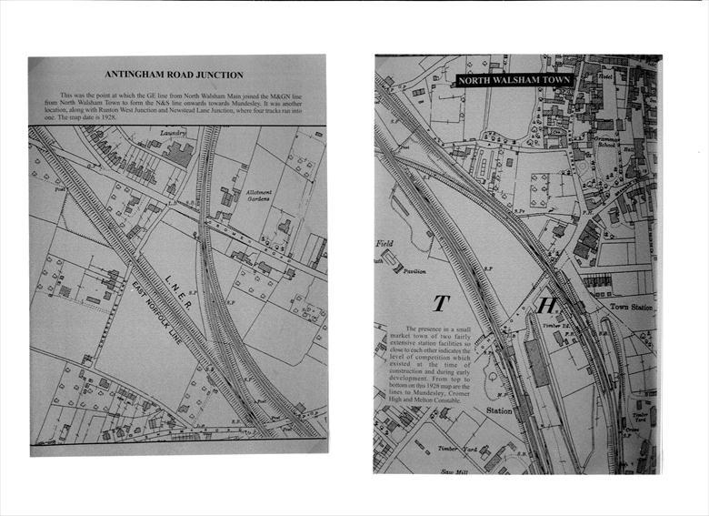Photograph. Railways to the north of North Walsham showing the branches to Mundesley and Melton Constable. (North Walsham Archive).