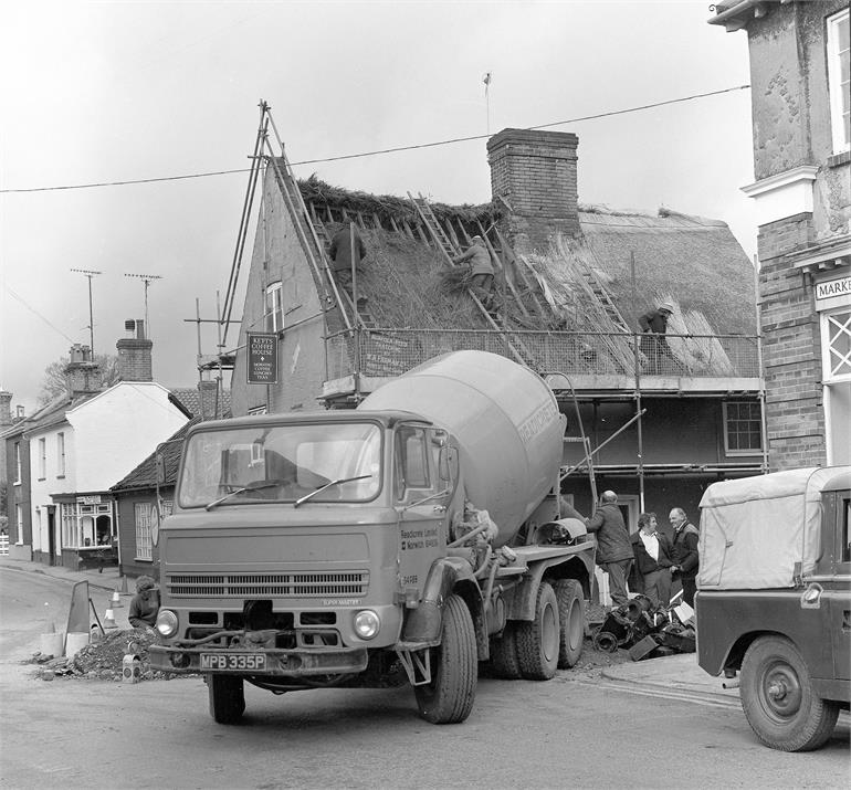 Photograph. Renovation of Kett's Coffee House, Mundesley Road - 1980.
Photo by Les Edwards. (North Walsham Archive).