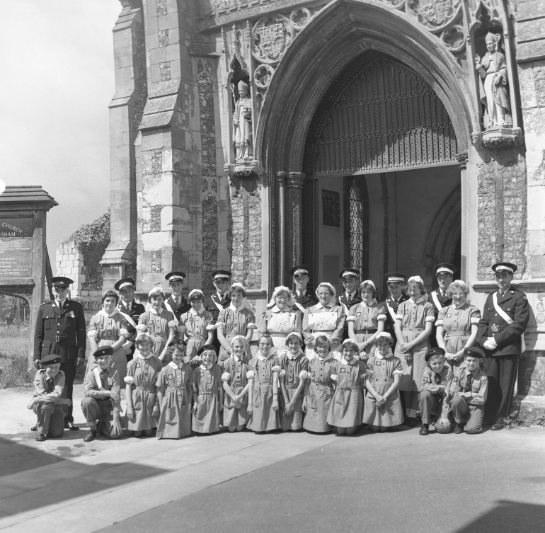 Photograph. St Johns Ambulance at Parish Church (North Walsham Archive).