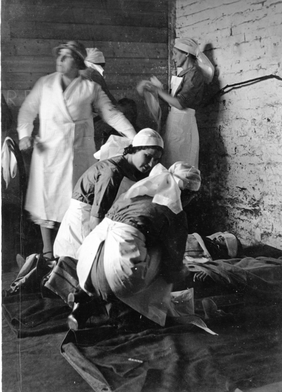 Photograph. St John Ambulance A. R. P. Exercise (North Walsham Archive).