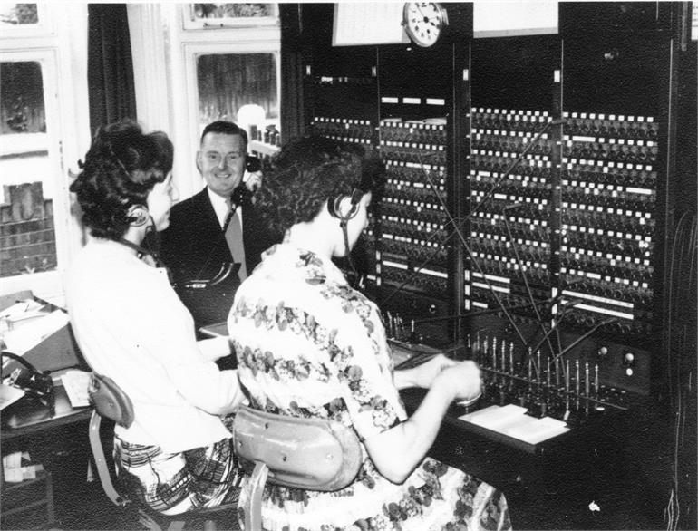 Photograph. Telephone exchange in Jack Laws house, Manor Road, Mundesley. (North Walsham Archive).