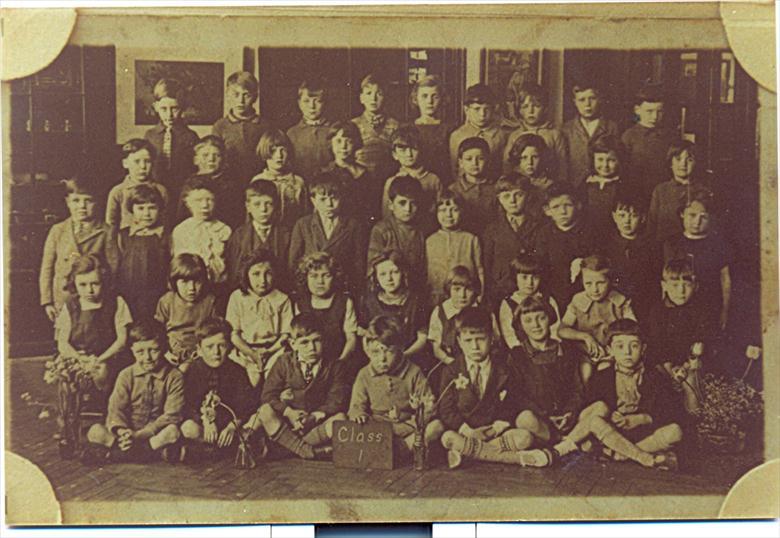 Photograph. Thelma London at Enfield Road Infants' School in 1930. Thelma is in the third row, second from the left (North Walsham Archive).