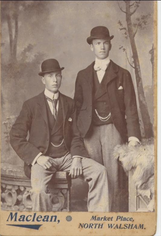 Photograph. William Dixon and friend. (North Walsham Archive).