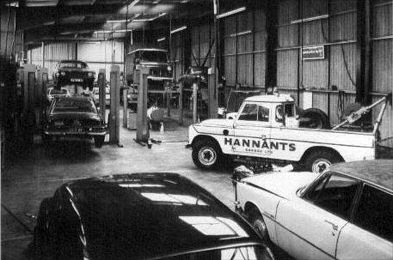Photograph. Workshop interior at Hannant's Garage, Bacton Road. (North Walsham Archive).